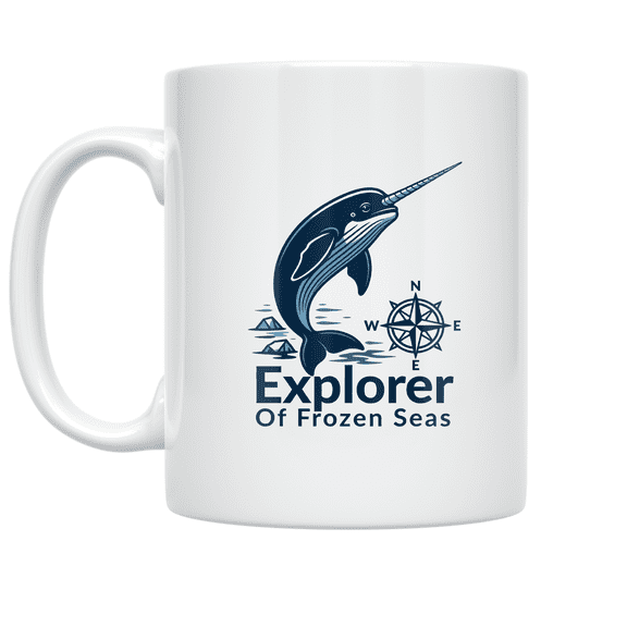 Narwhal Explorer Design - Ocean Adventure Enthusiast - 11 oz Ceramic Coffee Mug