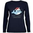 thumbnail image 1 of Narwhal Have a Narly Gnarly Christmas Womens Long Sleeve T Shirt Navy SM, 1 of 1