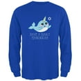 thumbnail image 1 of Narwhal Have a Narly Gnarly Hanukkah Mens Long Sleeve T Shirt Royal SM, 1 of 1