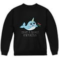 thumbnail image 1 of Narwhal Have a Narly Gnarly Kwanzaa Youth Sweatshirt Black YMD, 1 of 1