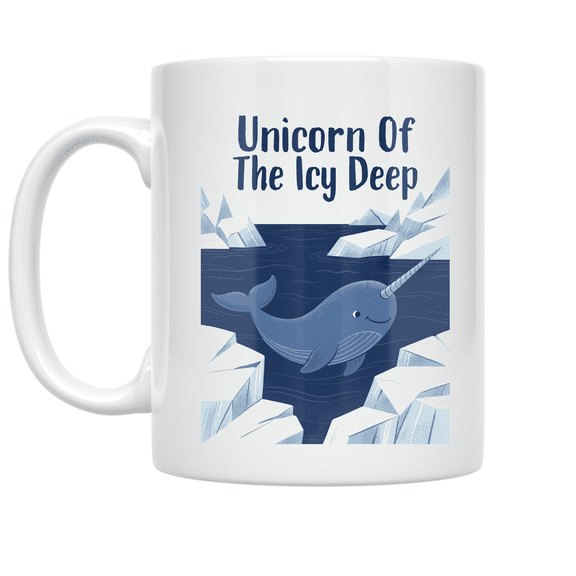 Narwhal Icebergs Design - Ocean Lover - 11 oz Ceramic Coffee Mug