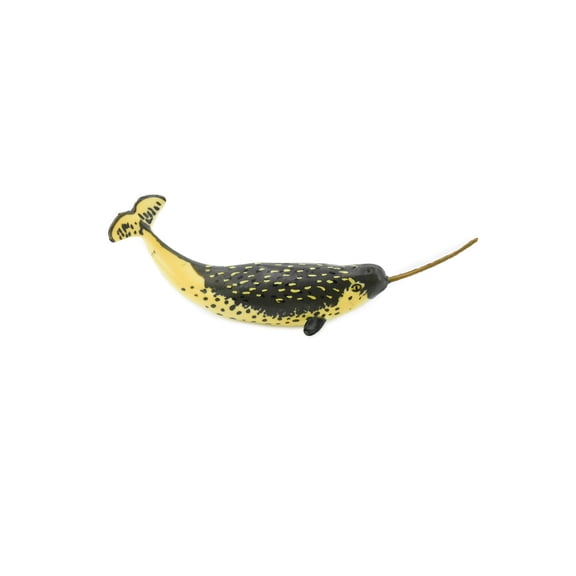 Narwhal, Narwhale, Unicorns of the Sea, Rubber Animal, Realistic Toy Figure, Model, Replica, Kids, Hand Painted, Educational, Gift, 4" CH419 BB108