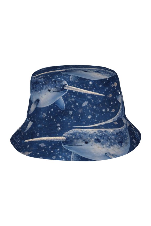 Narwhal Ocean Animals Fisherman's Hat Lightweight and Breathable Sun Hat Suitable for Both Men and Women