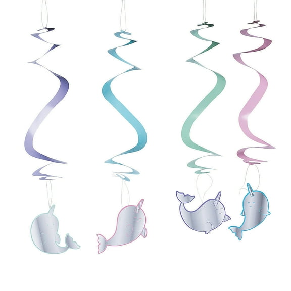 Narwhal Party Swirls - Party Decor - 12 Pieces