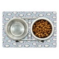 thumbnail image 1 of Narwhal Pet Mat for Food and Water, Colorful Polka Dotted and Heart Pattern Background with Cartoon Character Whales, Non-Slip Rubber Mat for Dogs and Cats, 18" X 12", by Ambesonne, 1 of 2