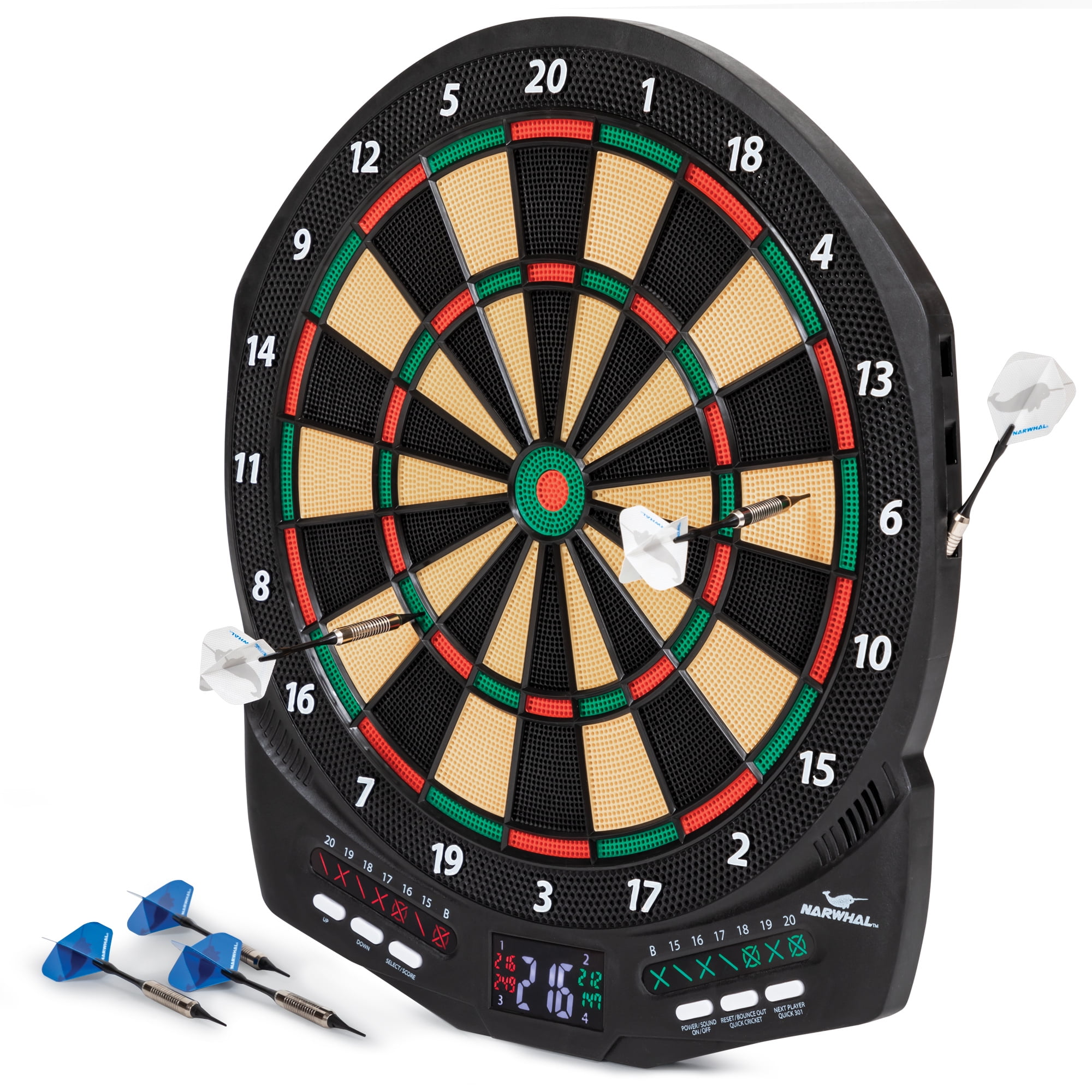 Følge efter Dwelling stil Narwhal Revolution Electronic Dartboard with 30 Games, Scoring and 6 Darts  - Walmart.com