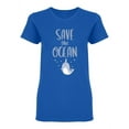 thumbnail image 1 of Narwhal Save The Ocean Shaped T-Shirt Women -Image by Shutterstock, Female Large, 1 of 2