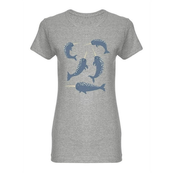 Narwhal Set Shaped T-Shirt Women -Image by Shutterstock, Female Large