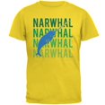 thumbnail image 1 of Narwhal Stacked Repeat Mens T Shirt Yellow 2XL, 1 of 1