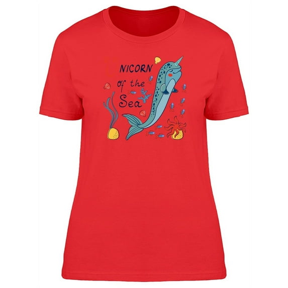 Narwhal The Unicorn Of The Sea T-Shirt Women -Image by Shutterstock, Female Large