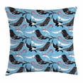 thumbnail image 1 of Narwhal Throw Pillow Cushion Cover, Arctic Giant Sea Mammals Orca White Whale Narwhal Sketch Ocean Fauna, Decorative Square Accent Pillow Case, 24 X 24 Inches, Blue Dark Coral Black, by Ambesonne, 1 of 2