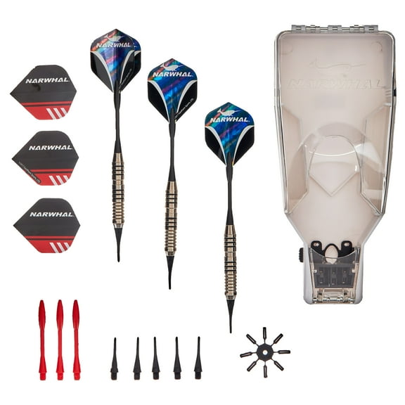 Narwhal Tournament Soft Tip Dart Set for Electronic Dartboards, 18g, 7 in. - 3 Pack with Carry Case