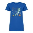 thumbnail image 1 of Narwhal Unicorn Whale Shaped T-Shirt Women -Image by Shutterstock, Female Small, 1 of 2