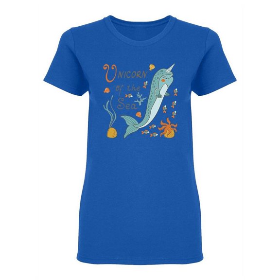 Narwhal Unicorn Whale Shaped T-Shirt Women -Image by Shutterstock, Female XX-Large