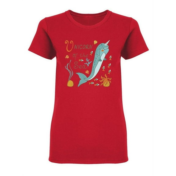 Narwhal Unicorn Whale Shaped Tee Women's -Image by Shutterstock