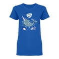 thumbnail image 1 of Narwhal Wild And Free Shaped T-Shirt Women -Image by Shutterstock, Female XX-Large, 1 of 2
