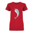 thumbnail image 1 of Narwhal With A Rainbow Horn Shaped T-Shirt Women -Image by Shutterstock, Female Medium, 1 of 2