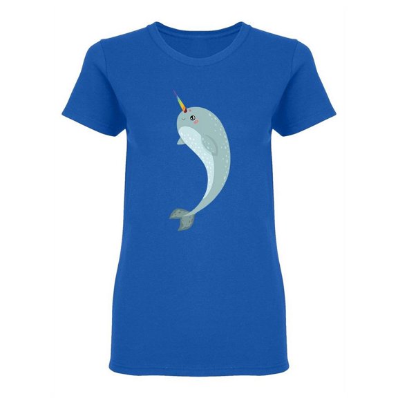 Narwhal With A Rainbow Horn Shaped T-Shirt Women -Image by Shutterstock, Female Medium