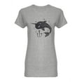 thumbnail image 1 of Narwhal With Anchor Shaped T-Shirt Women -Image by Shutterstock, Female Small, 1 of 2