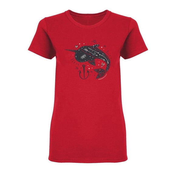 Narwhal With Anchor Shaped Tee Women's -Image by Shutterstock