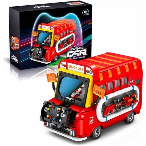 Narwhals 1288 Piece Game Cart Building Block Set,Motorized Auto-Loop Track, Steering-Wheel Remote Control, Obstacle-Avoidance System, Creative Technic-Style Model Kit for Hobby Builders
