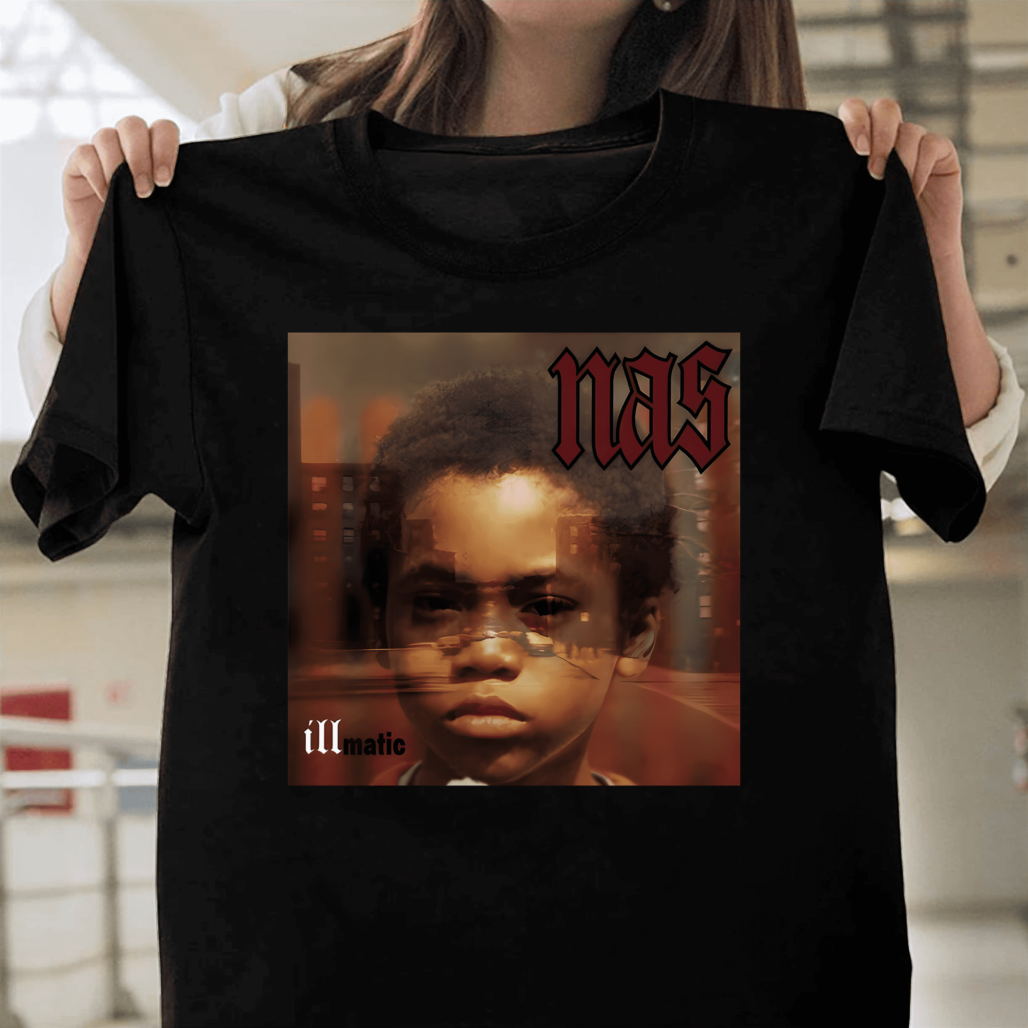 Nas Illmatic Album Cover Queensbridge Rapper Hip Hop Legend Vintage Art V40654 Unisex T-Shirt, Size Up to 5XL