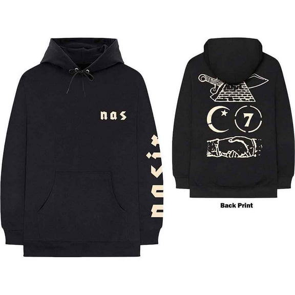Nas Unisex Pullover Hoodie Sweatshirt Symbols (Back Print) (Large)