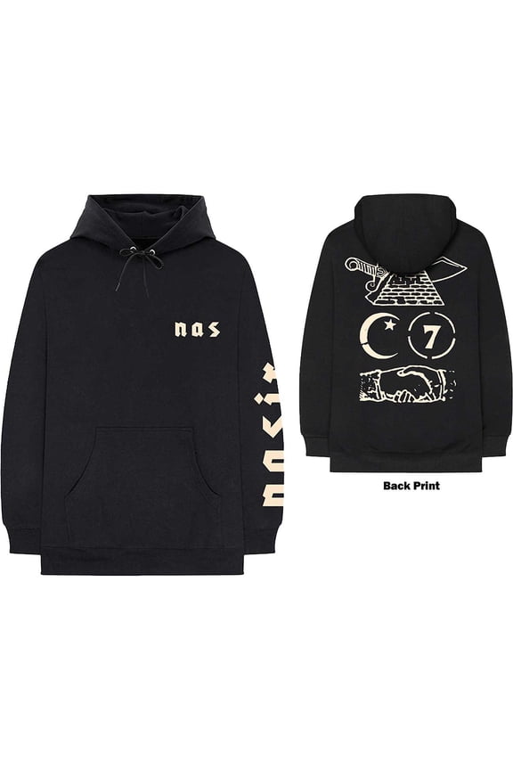Nas Unisex Pullover Hoodie Sweatshirt Symbols (Back Print) (X-Large)