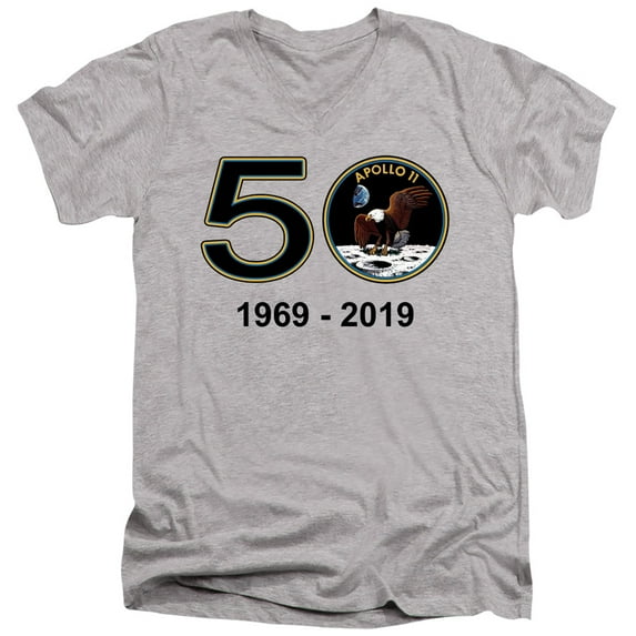 Nasa Apollo 11 50Th Adult V-Neck T-Shirt 30/1 T-Shirt Athletic Heather