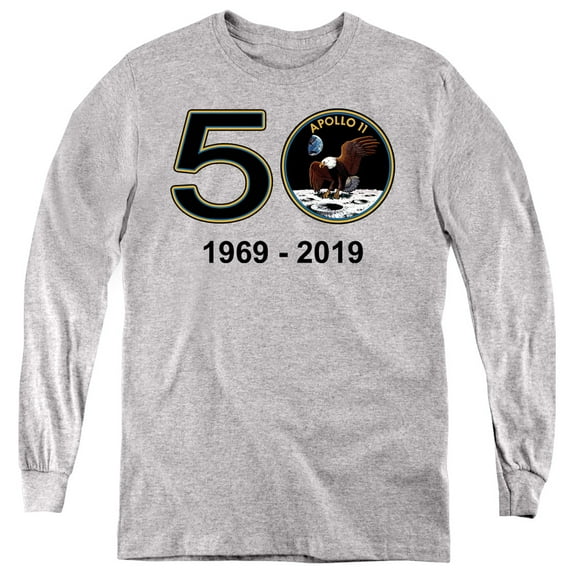 Nasa Apollo 11 50Th Youth Long Sleeve T-Shirt Athletic Heather