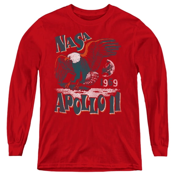 Nasa Apollo 11 Youth Long Sleeve T-Shirt Red