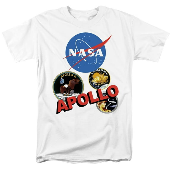 Nasa Apollo Adult 18/1 T-Shirt White
