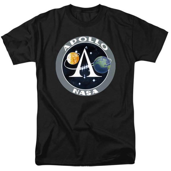 Nasa Apollo Mission Patch Adult 18/1 T-Shirt Black
