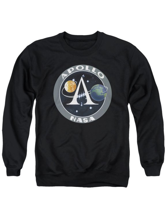 Nasa Apollo Mission Patch Adult Crewneck Sweatshirt Black
