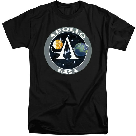 Nasa Apollo Mission Patch Adult Tall T-Shirt 18/1 T-Shirt Black