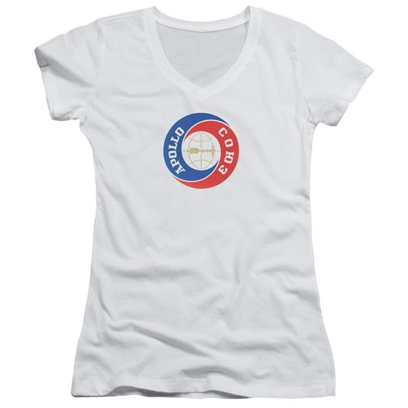 Nasa Apollo Soyuz Junior Women's V-Neck T-Shirt White