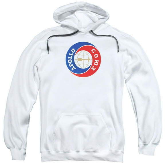 Trevco Sportswear NASA105-AFTH-6 Nasa Apollo Soyuz Adult Pullover Hoodie, White - 3X