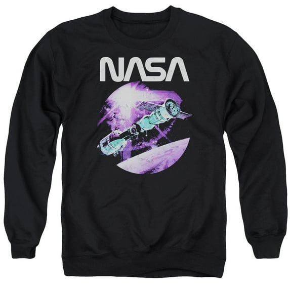 Trevco Sportswear NASA106-AS-1 Nasa Come Together Adult Crewneck Sweatshirt, Black - Small