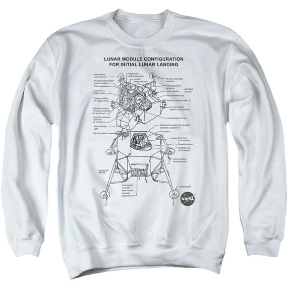 Nasa - Lunar Module Diagram - Crewneck Sweatshirt - Small