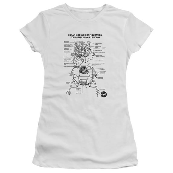 Nasa Lunar Module Diagram Junior Women's T-Shirt Sheer White