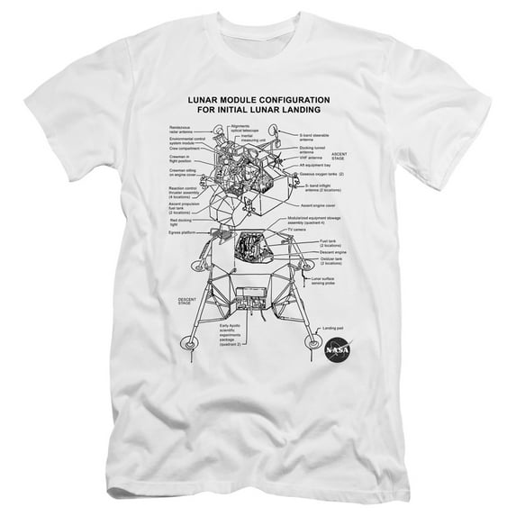 Nasa - Lunar Module Diagram - Premium Slim Fit Short Sleeve Shirt - Large