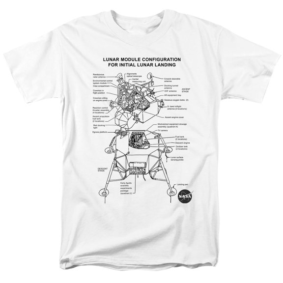 Nasa - Lunar Module Diagram - Short Sleeve Shirt - Large
