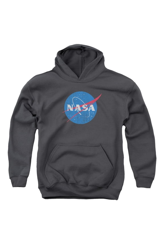 Nasa - Meatball Logo Distressed - Youth Hooded Sweatshirt - X-Large