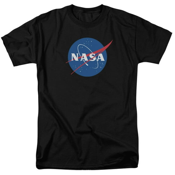 Trevco Sportswear NASA100-AT-9 Nasa Meatball Logo Adult Regular Fit Short Sleeve T-Shirt, Black - 6X