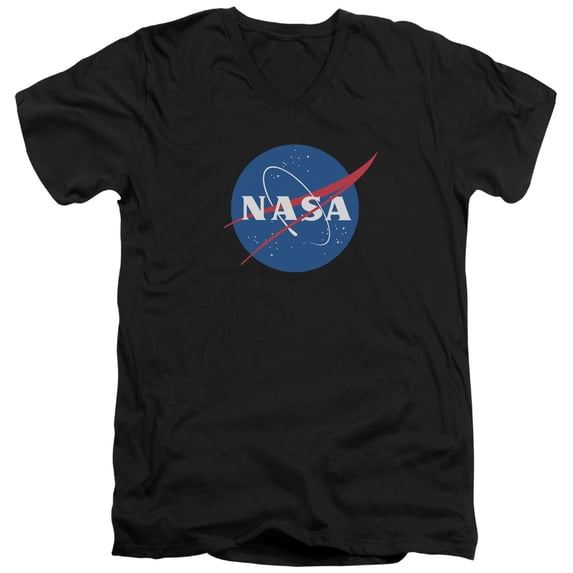 Nasa - Meatball Logo - Slim Fit V Neck Shirt - Large