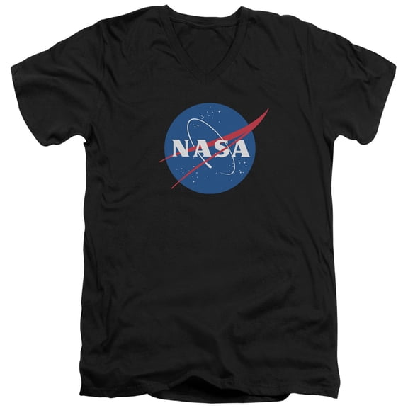 Nasa - Meatball Logo - Slim Fit V Neck Shirt - Large