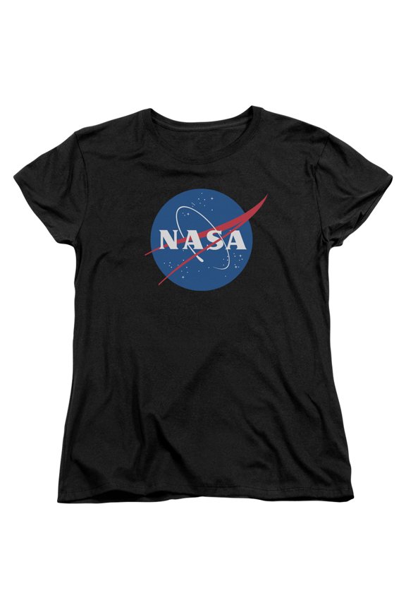 Sportswear NASA100-WT-5 Nasa Meatball Logo Womens Short Sleeve T-Shirt, Black - 2X