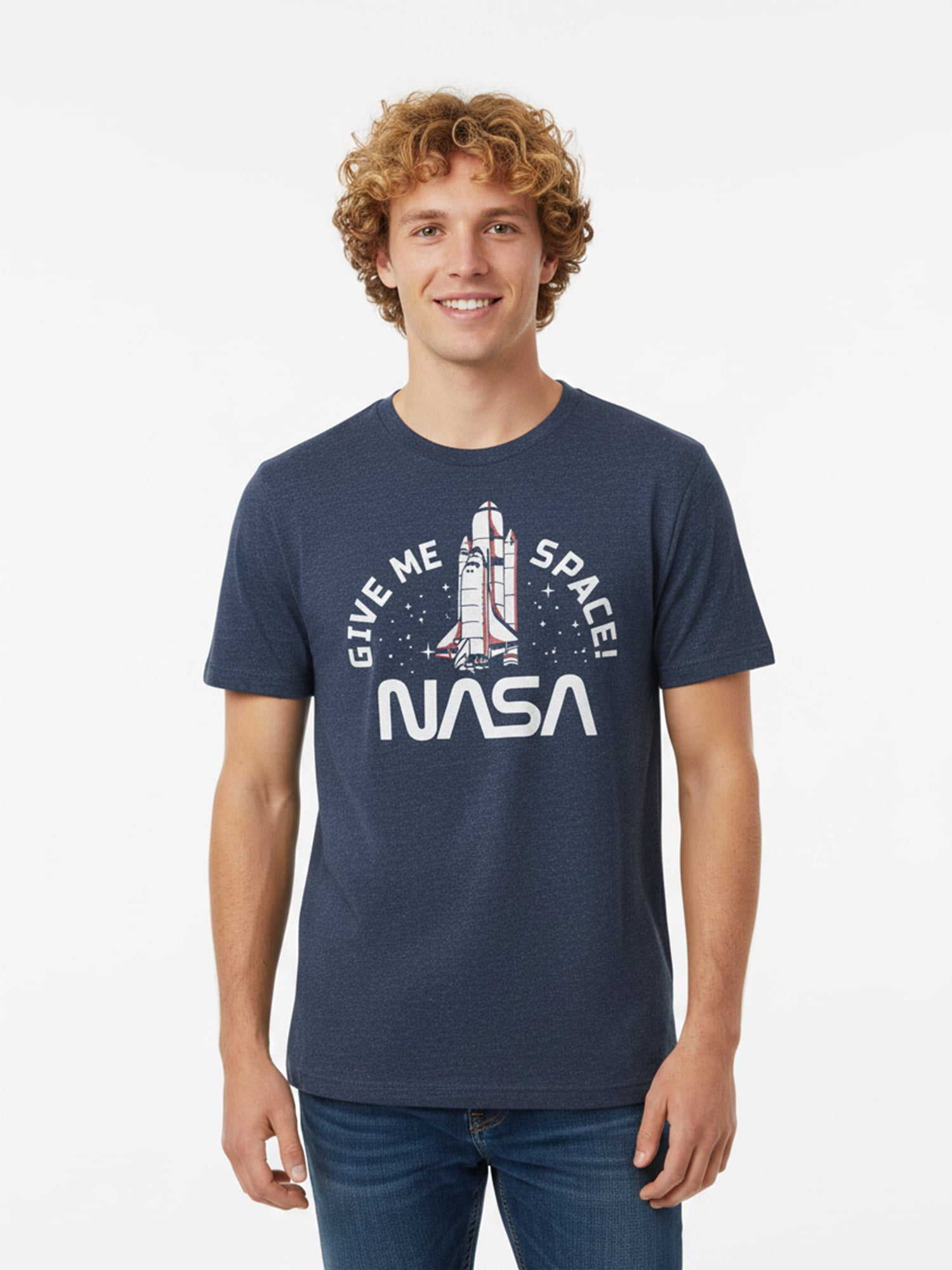NASA Men's and Big Men's Graphic Cotton Tee with Short Sleeves, Sizes S-3XL