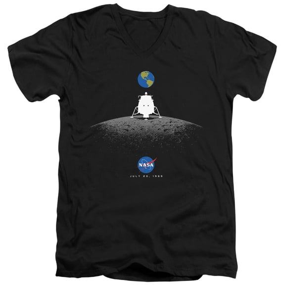 Nasa - Moon Landing Simple - Slim Fit V Neck Shirt - X-Large