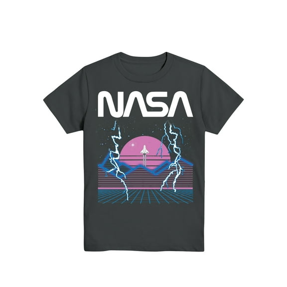 Nasa Boys Mountain Glow Graphic Tee with Short Sleeves, Sizes 4-18